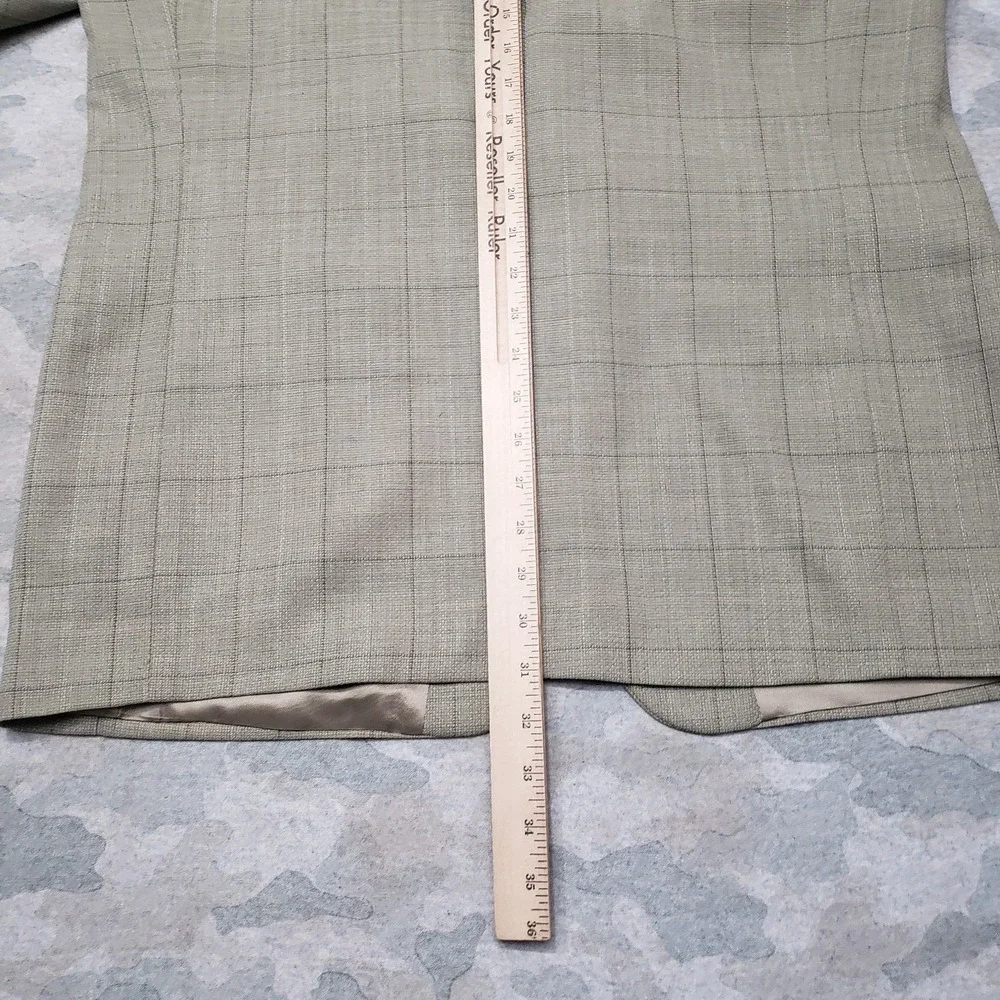 Pronto Uomo Blazer Mens 44R Green Three Button Zignone Merino Wool Check